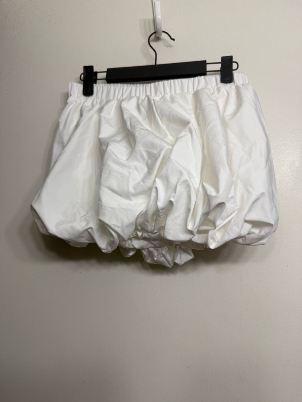 White Bubble Skirt Mini Balloon Hem SHEIN Size S Trendy Y2K Style